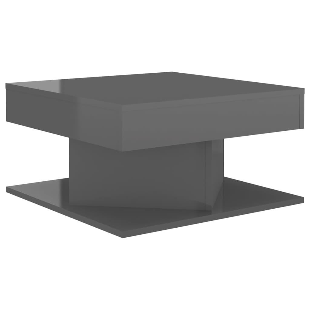 vidaXL Sohvapöytä korkeakiilto harmaa 57x57x30 cm lastulevy