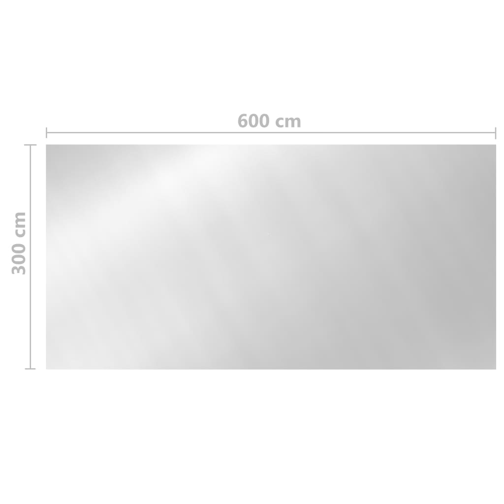 vidaXL Uima-altaan suoja hopea 600x300 cm PE