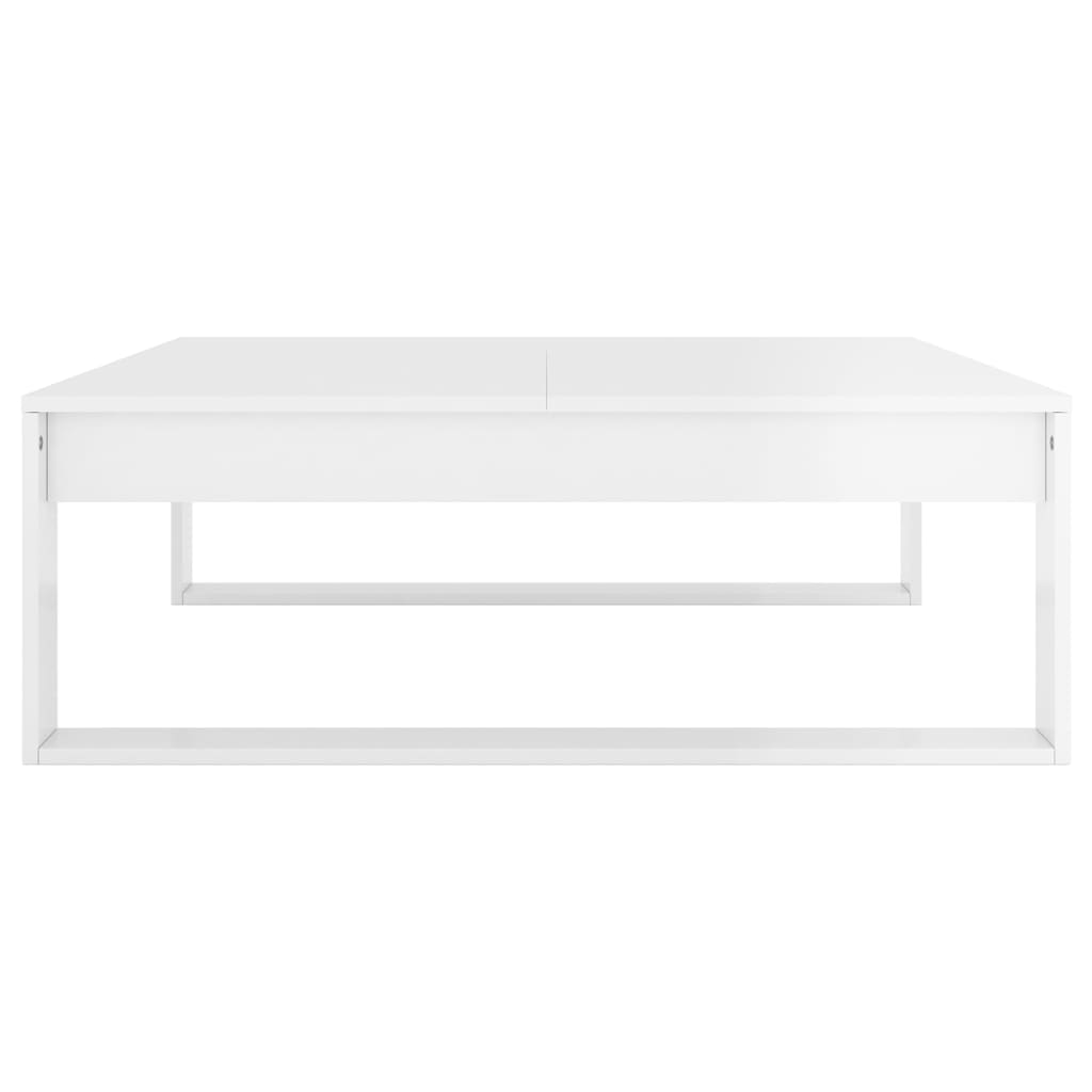 vidaXL Sohvapöytä korkeakiilto valkoinen 100x100x35 cm lastulevy