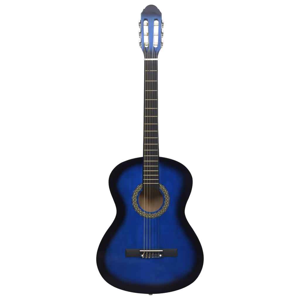 vidaXL Klassinen kitara aloittelijalle sininen 4/4 39" amerikanlehmus