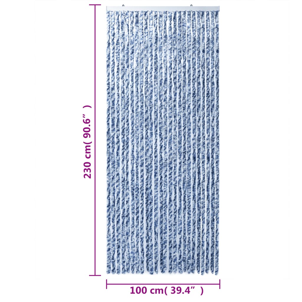 vidaXL Hyönteisverho sininen ja valkoinen 100x230 cm chenille