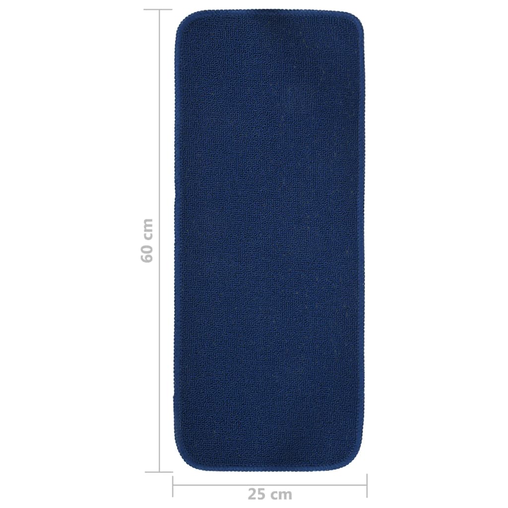 vidaXL Liukumattomat porrasmatot 15 kpl 60x25 cm sininen suorakaide