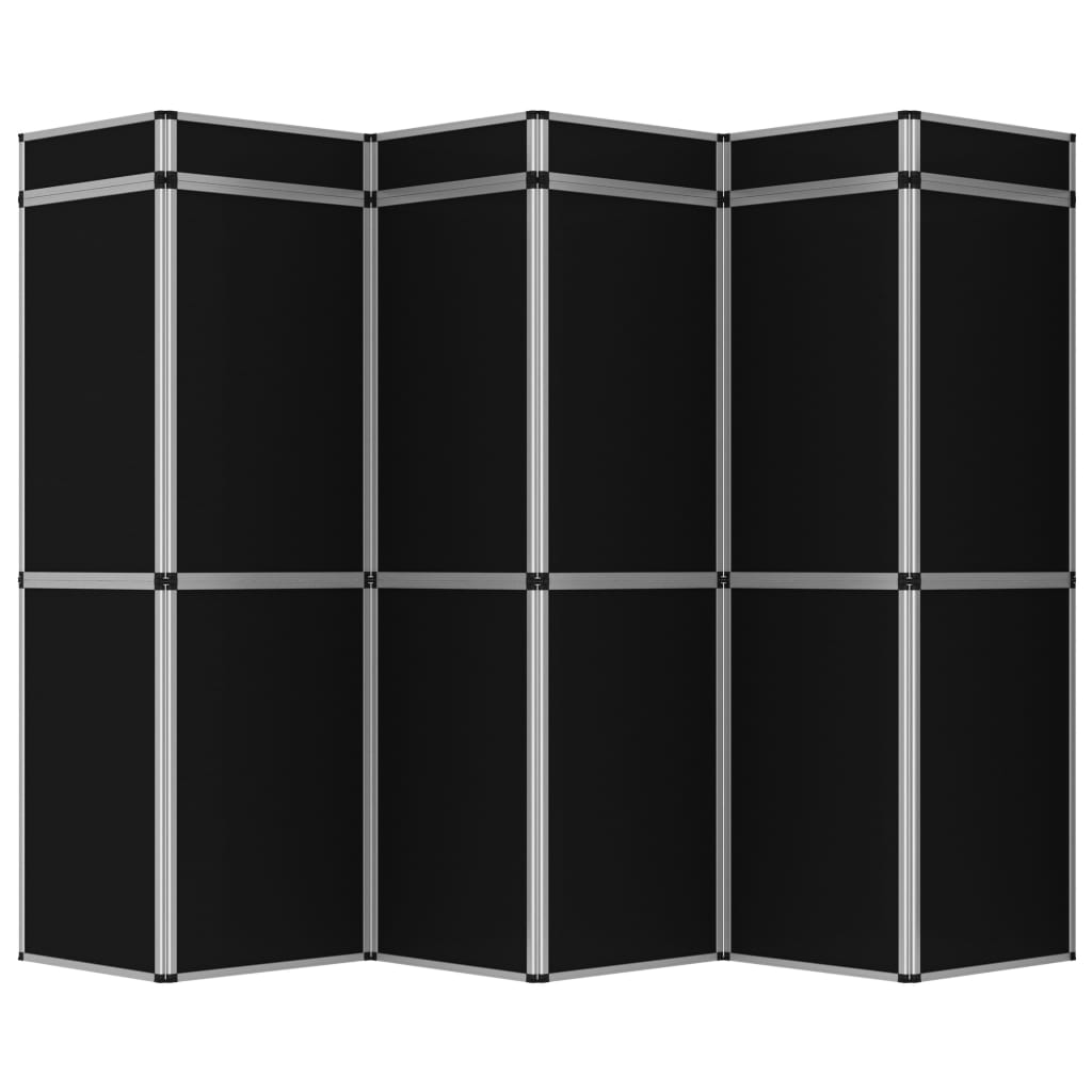 vidaXL 18 paneelin kokoontaittuva näyttelyseinä 362x200 cm musta