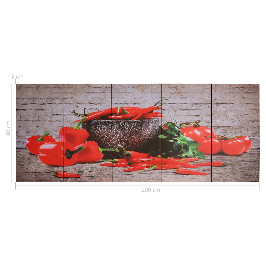 vidaXL Kanvaasitaulusarja paprika monivärinen 200 x 80 cm