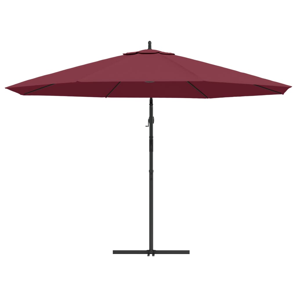 vidaXL Riippuva aurinkovarjo alumiinipylväällä 350 cm viininpunainen
