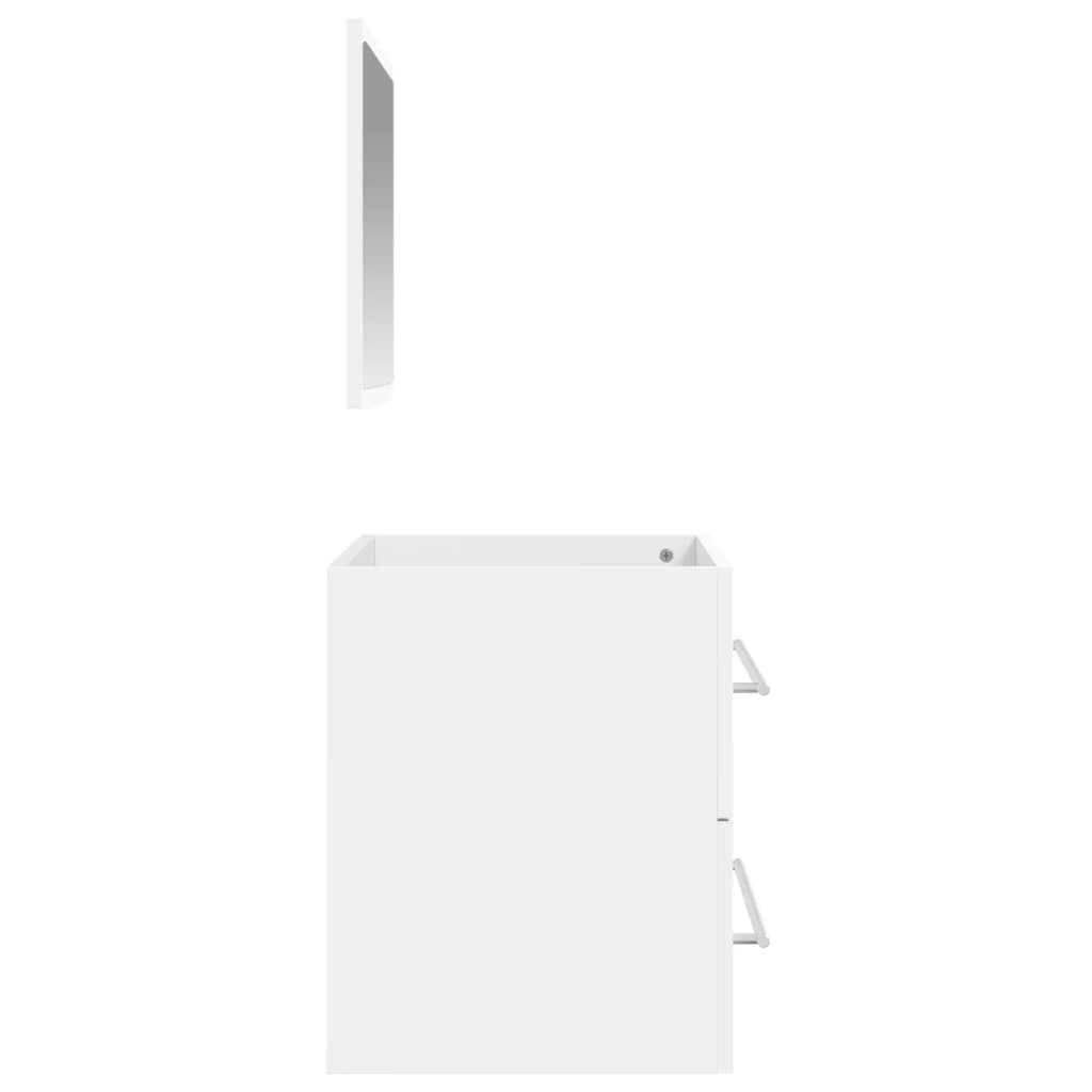vidaXL Kylpyhuoneen kaappi peilillä valkoinen tekninen puu