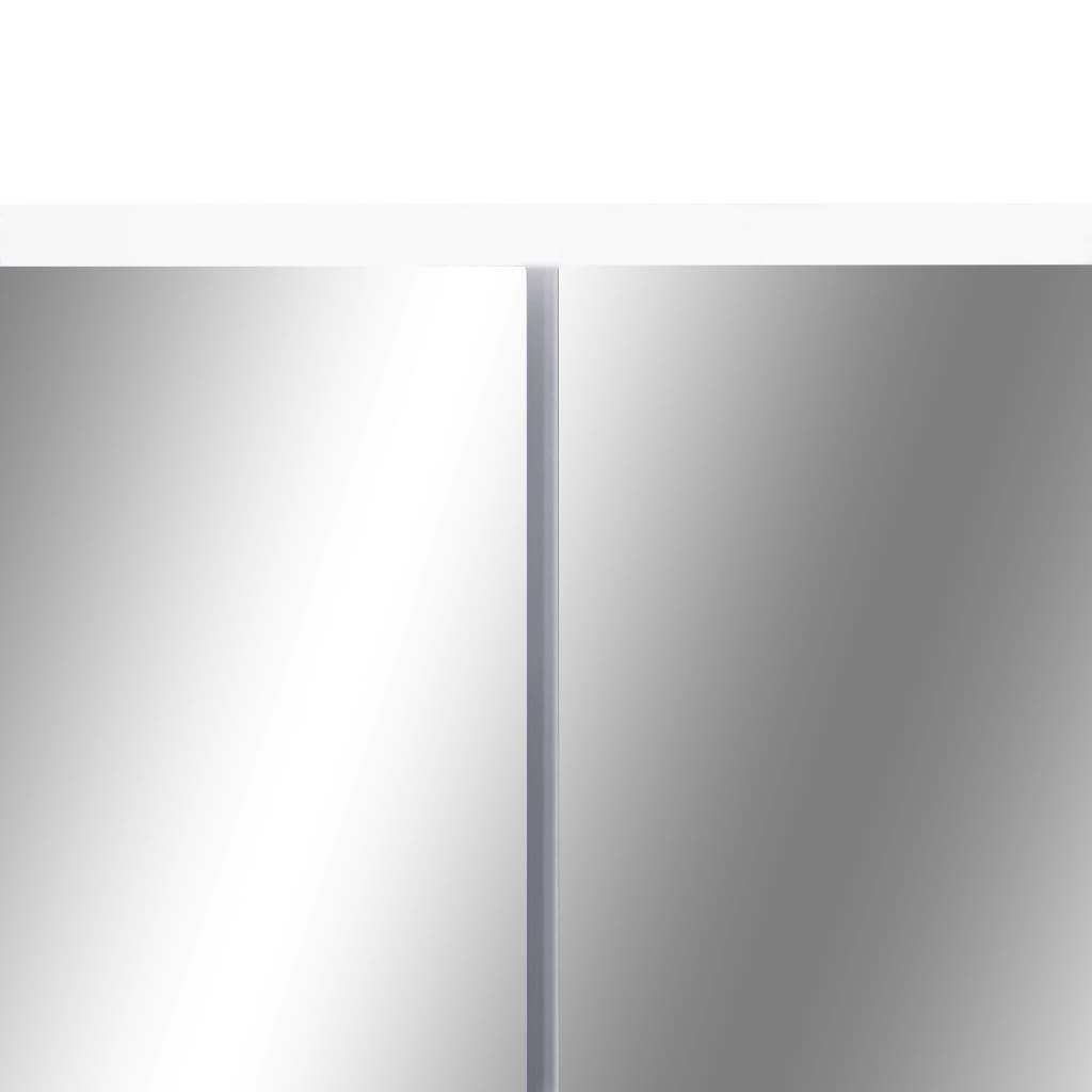vidaXL LED kylpyhuoneen peilikaappi valkoinen 80x15x60 cm MDF