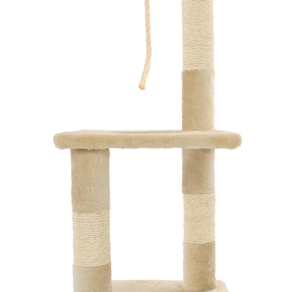 vidaXL Kissan kiipeilypuu sisal-pylväillä 109 cm beige