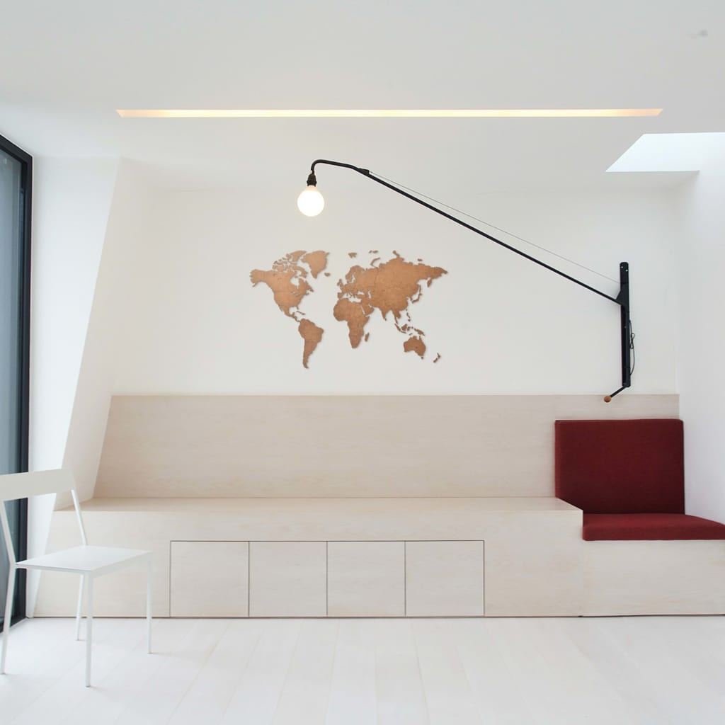 MiMi Innovations Puinen maailmankarttakoriste Luxury ruskea 90x54 cm
