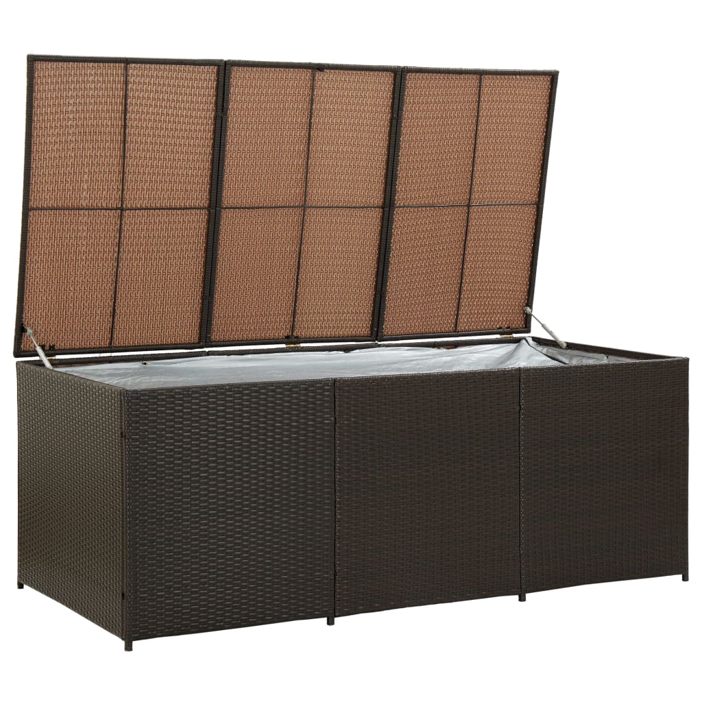 vidaXL Puutarhan säilytyslaatikko polyrottinki 180x90x70 cm ruskea