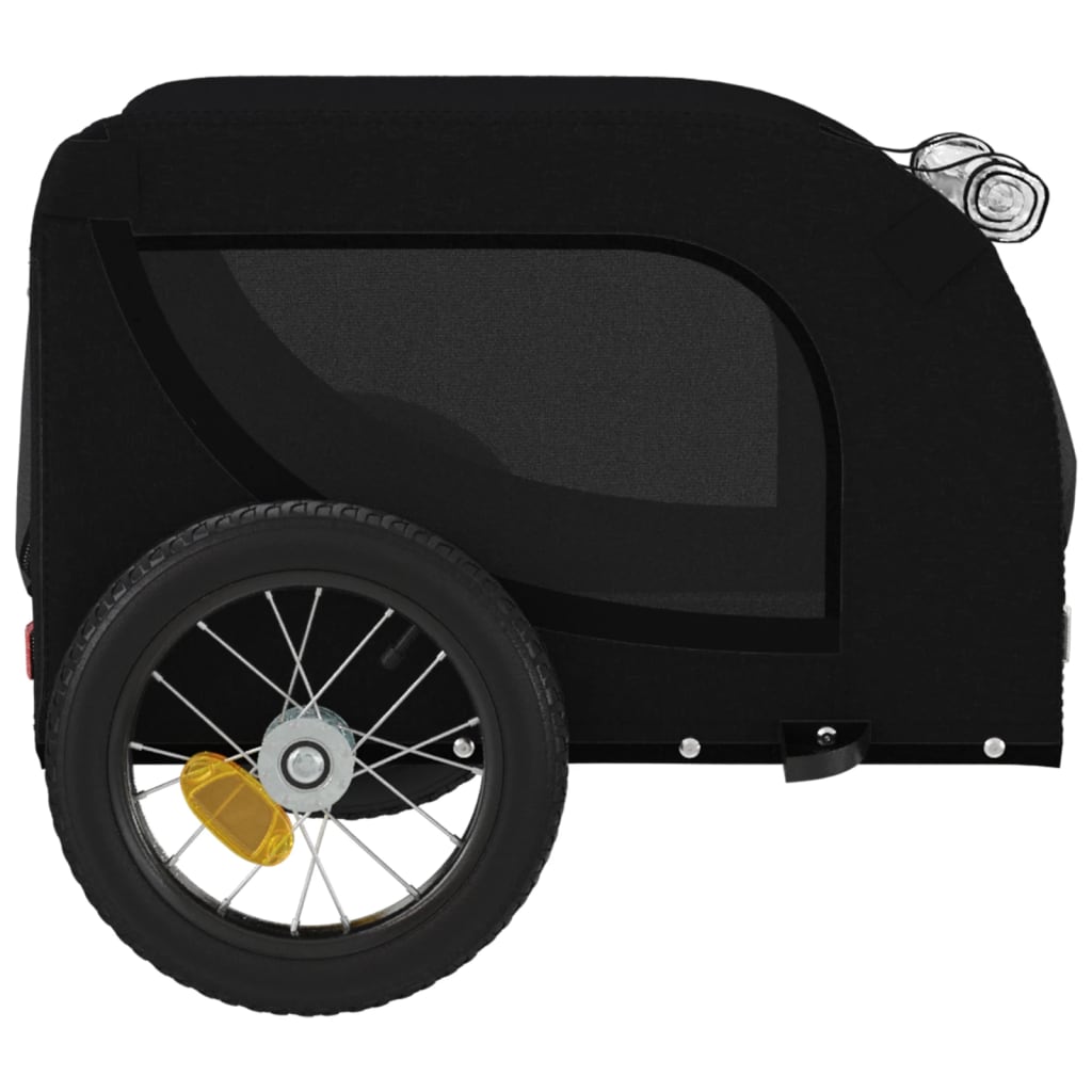 vidaXL Lemmikinkuljetuskärry polkupyörään musta kangas ja rauta
