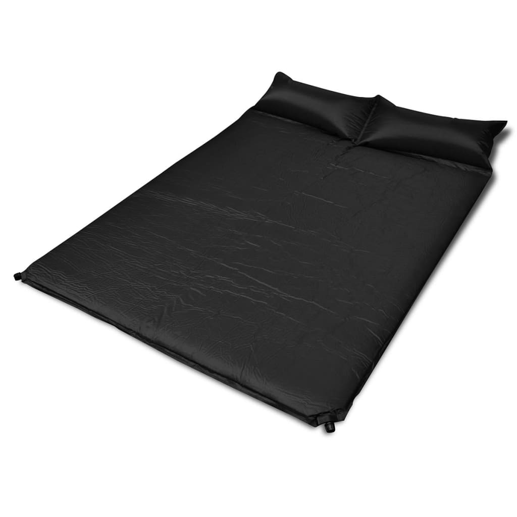 Musta Itsetäyttyvä makuualusta 190 x 130 x 5 cm (Tupla)