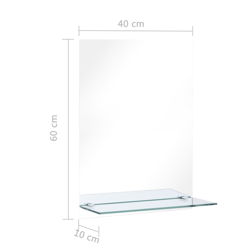 vidaXL Seinäpeili hyllyllä 40x60 cm karkaistu lasi