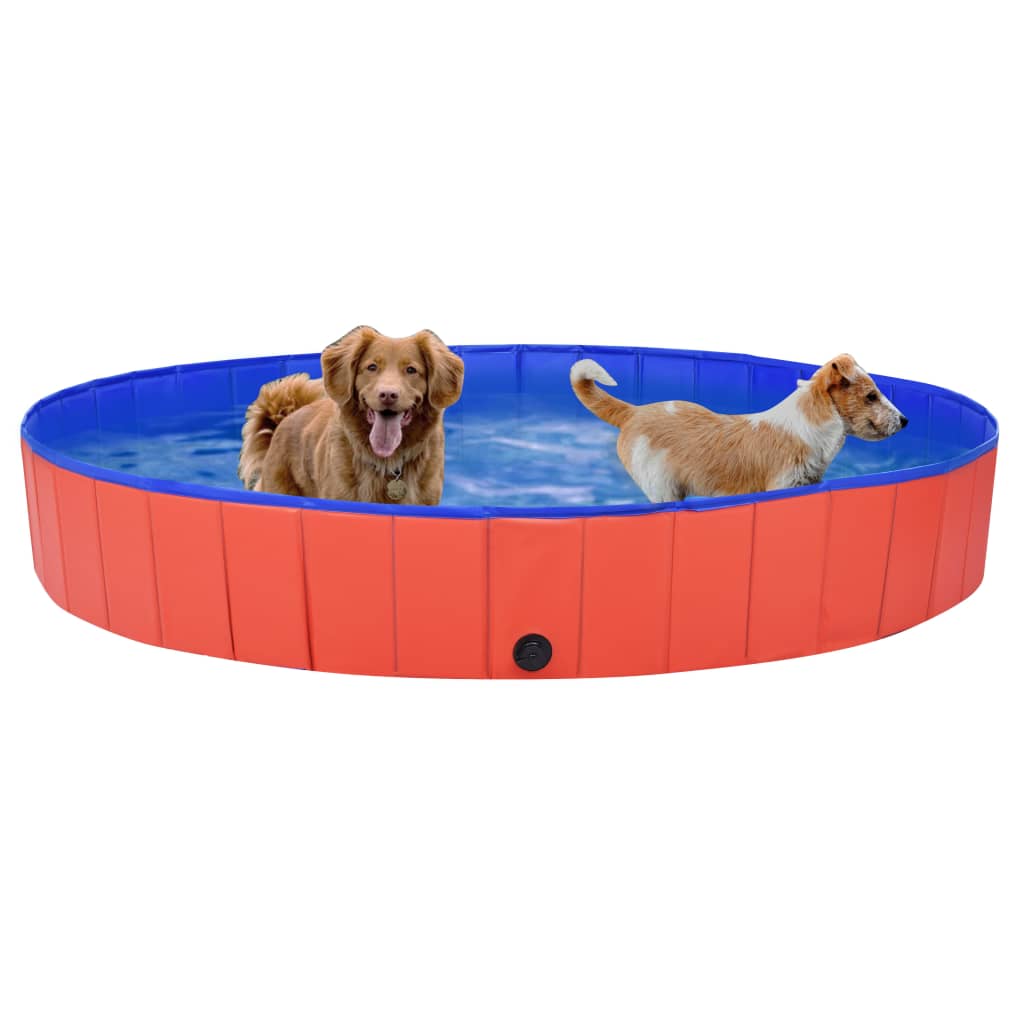 vidaXL Kokoontaitettava koiran uima-allas punainen 200x30 cm PVC
