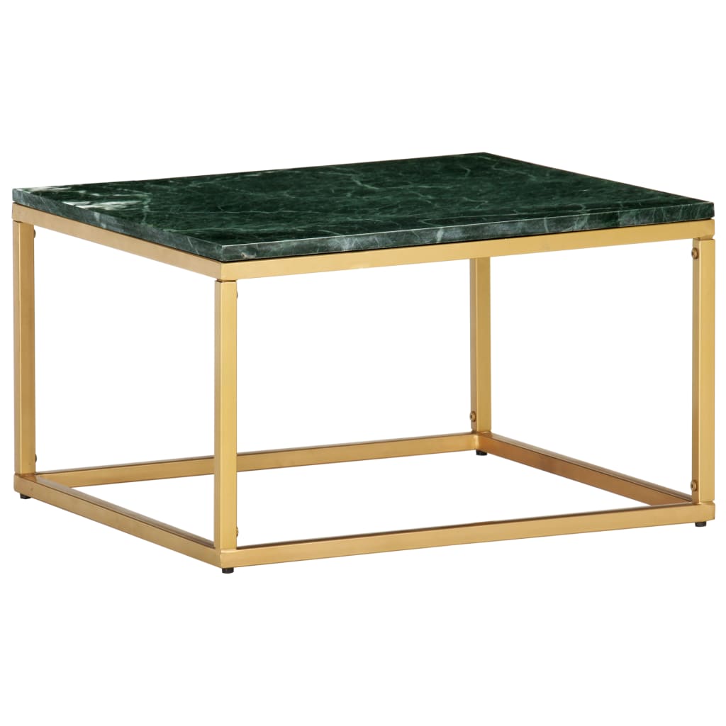 vidaXL Sohvapöytä vihreä 60x60x35 cm aito kivi marmorikuviolla