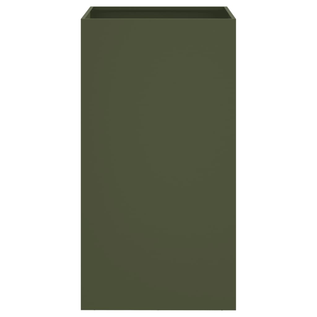 vidaXL Kukkalaatikko oliivinvihreä 42x38x75 cm kylmävalssattu teräs