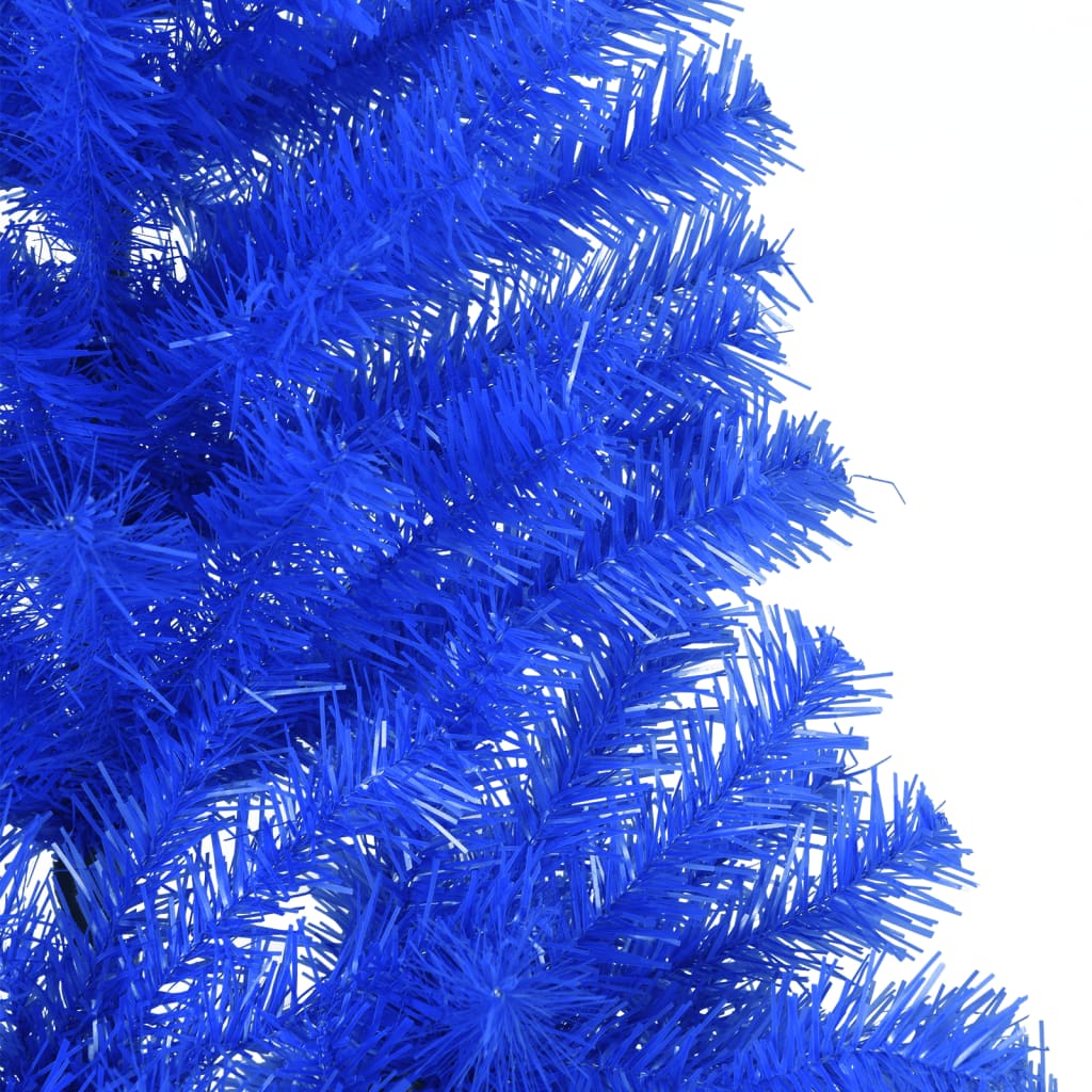 vidaXL Tekojoulukuusen puolikas jalustalla sininen 210 cm PVC