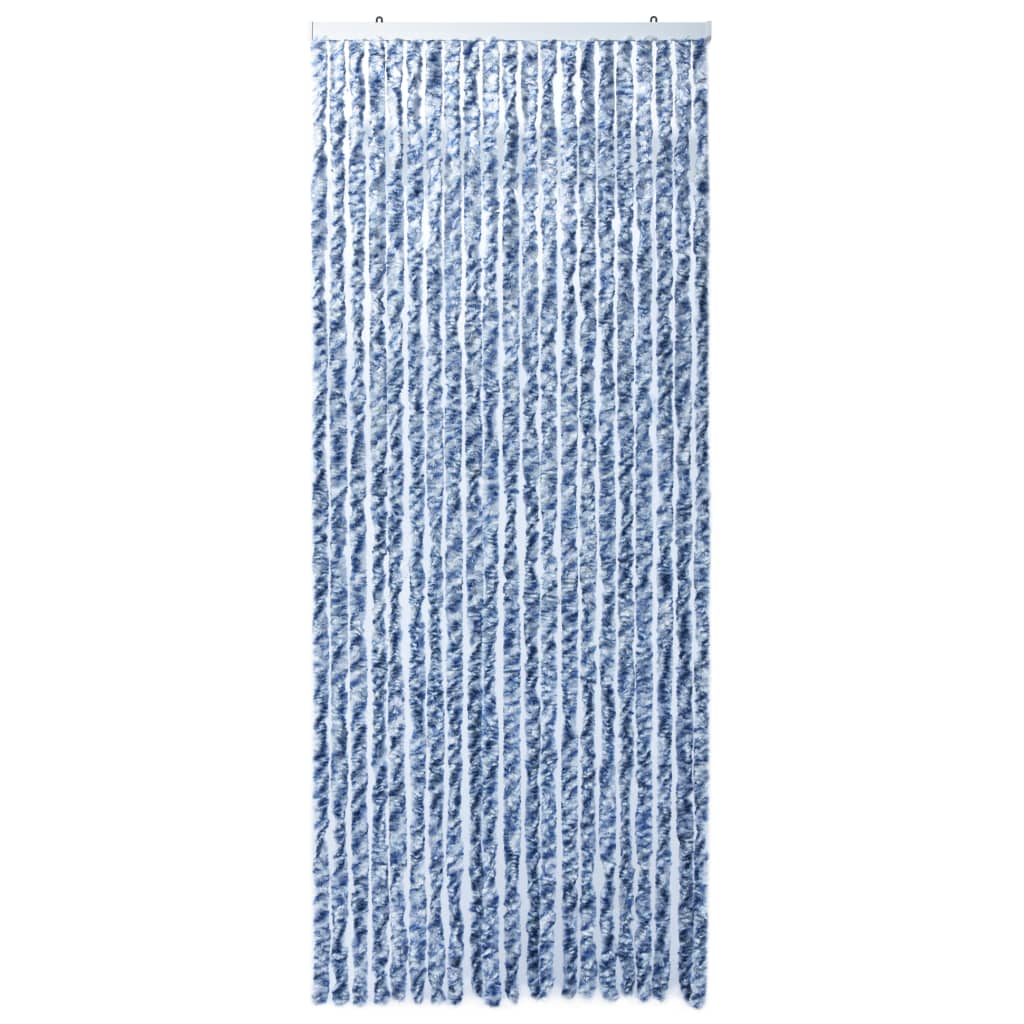 vidaXL Hyönteisverho sininen, valkoinen ja hopea 90x220 cm Chenille
