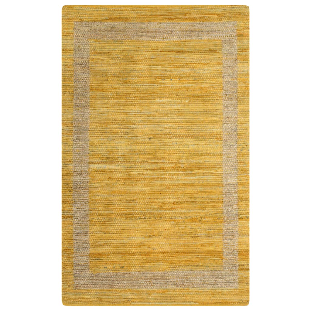 vidaXL Käsintehty juuttimatto keltainen 120x180 cm