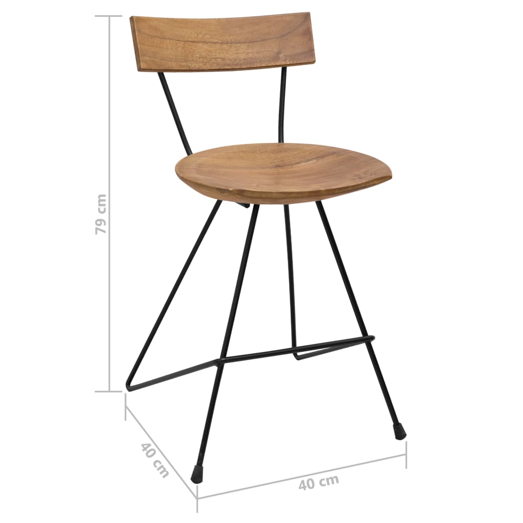 vidaXL Ruokapöydän tuolit 2 kpl täysi tiikki