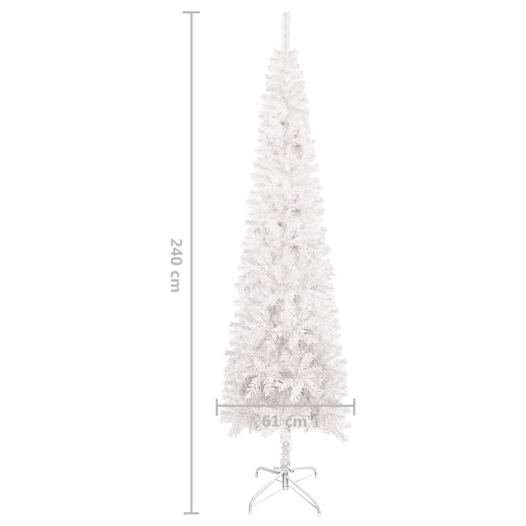 vidaXL Ohut joulukuusi valkoinen 240 cm