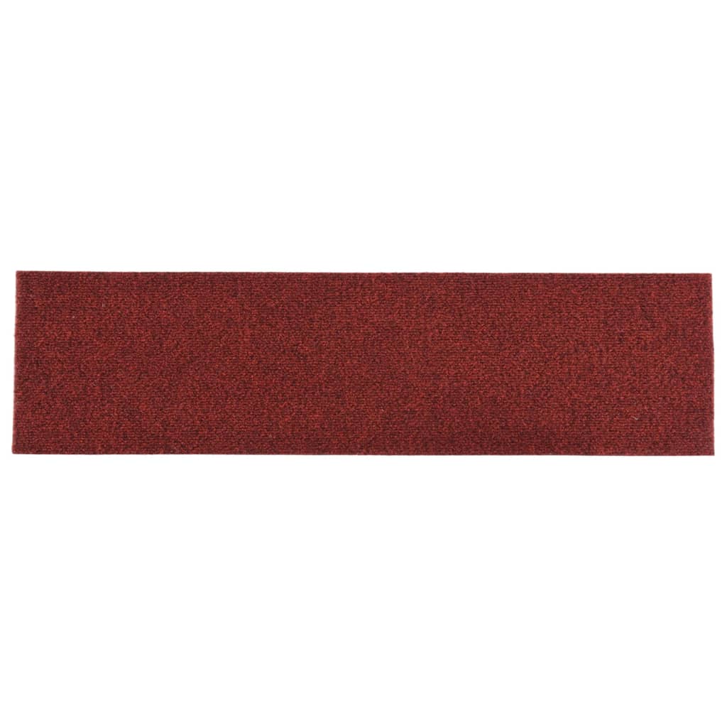 vidaXL Itsekiinnittyvät porrasmatot suorakaide 15 kpl 76x20cm punainen