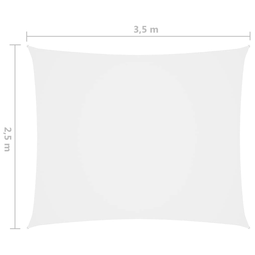 vidaXL Aurinkopurje Oxford-kangas suorakaide 2,5x3,5 m valkoinen