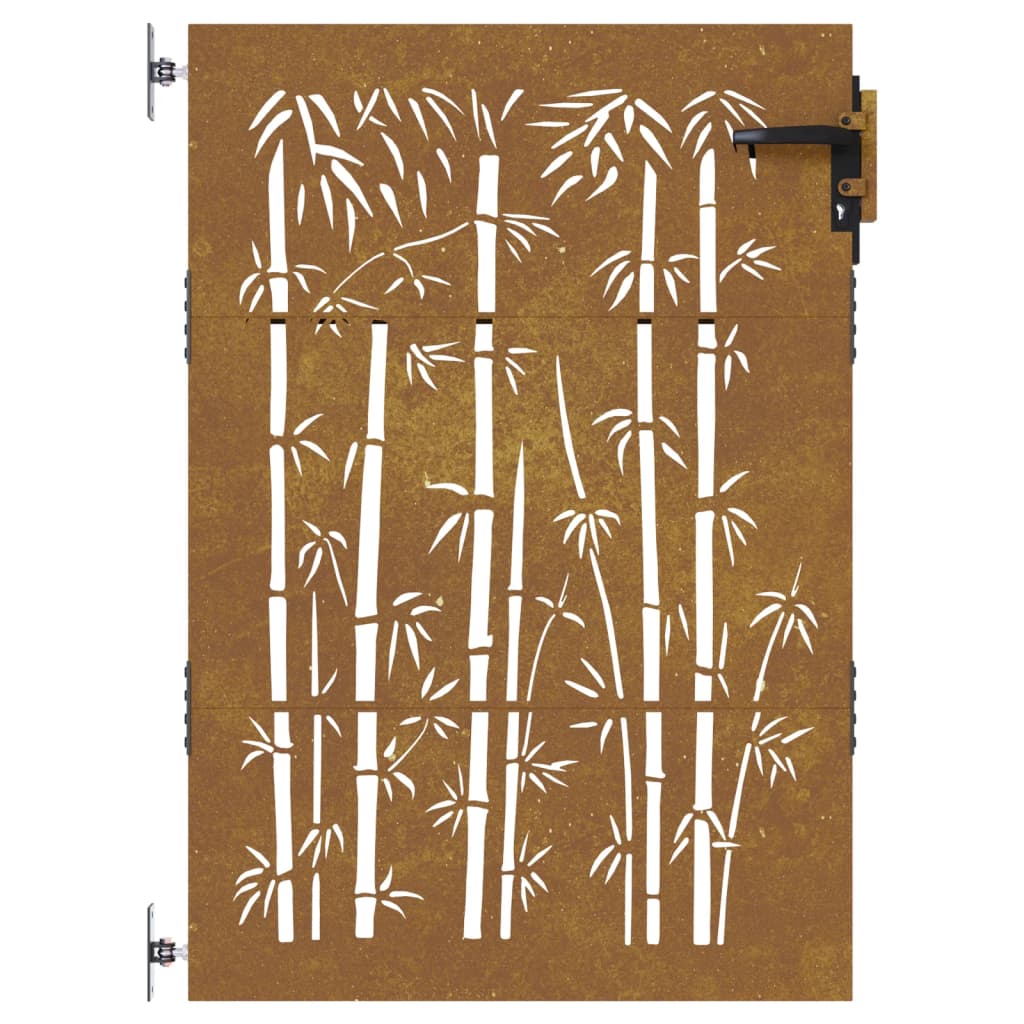 vidaXL Puutarhaportti 85x125 cm corten teräs bambukuvio