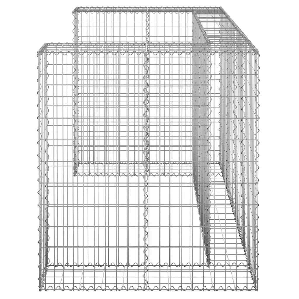 vidaXL Kivikoriseinä roska-astioille galvanoitu teräs 180x100x110 cm