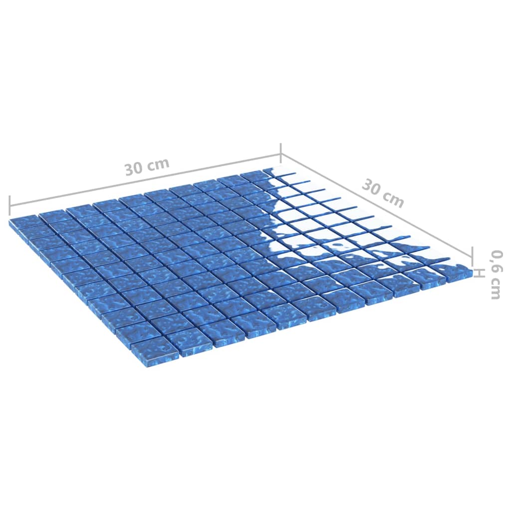 vidaXL Mosaiikkilaatat 11 kpl sininen 30x30 cm lasi