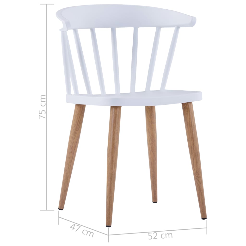 vidaXL Ruokapöydän tuolit 2 kpl valkoinen muovi