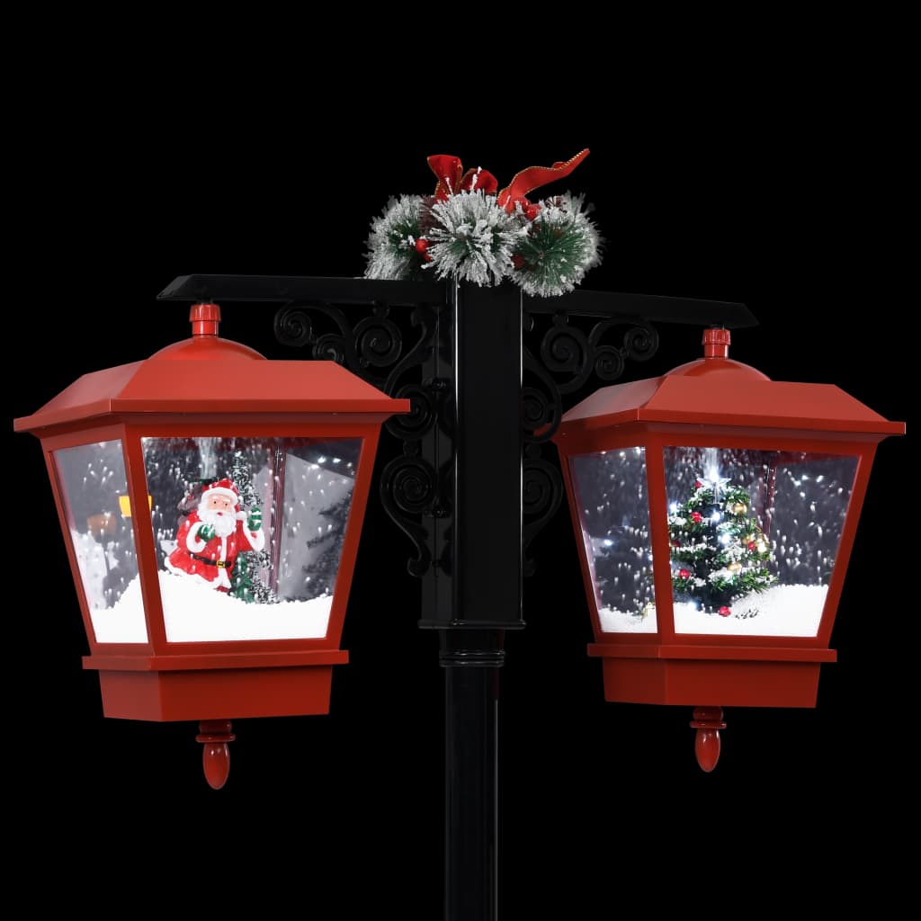 vidaXL Jouluinen katuvalaisin joulupukilla musta ja pun. 188 cm PVC
