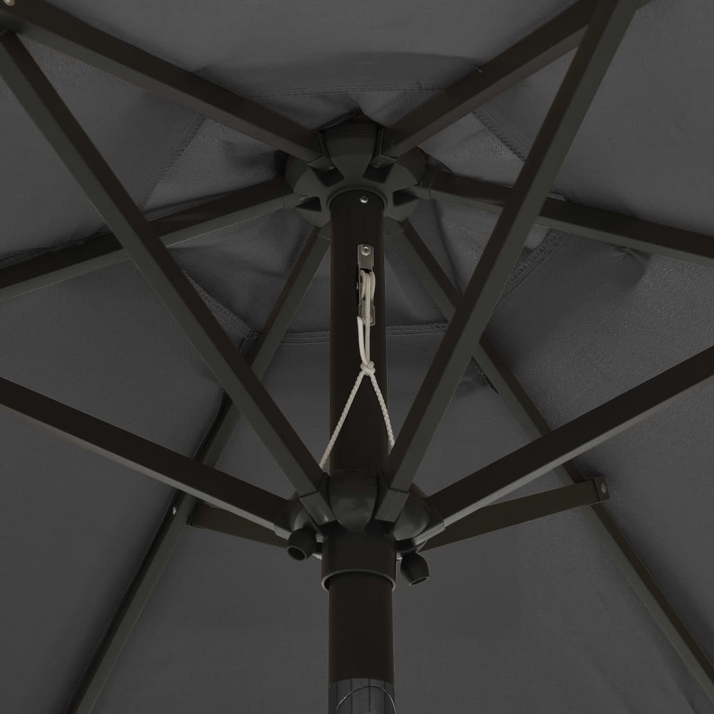 vidaXL Aurinkovarjo LED-valolla antrasiitti 200x211 cm alumiini