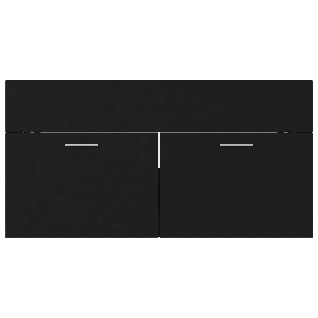 vidaXL 2-osainen Kylpyhuoneen kalustesarja musta lastulevy