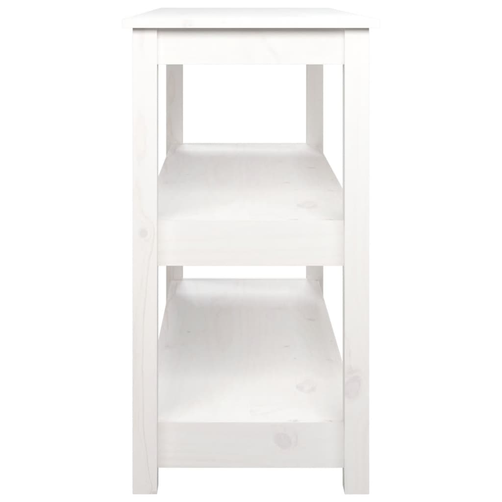 vidaXL Konsolipöytä valkoinen 110x40x74 cm täysi mänty