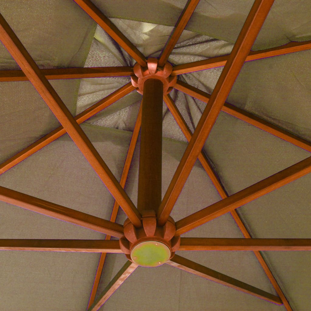 vidaXL Riippuva päivänvarjo tangolla harmaanruskea 3x3 m täysi kuusi