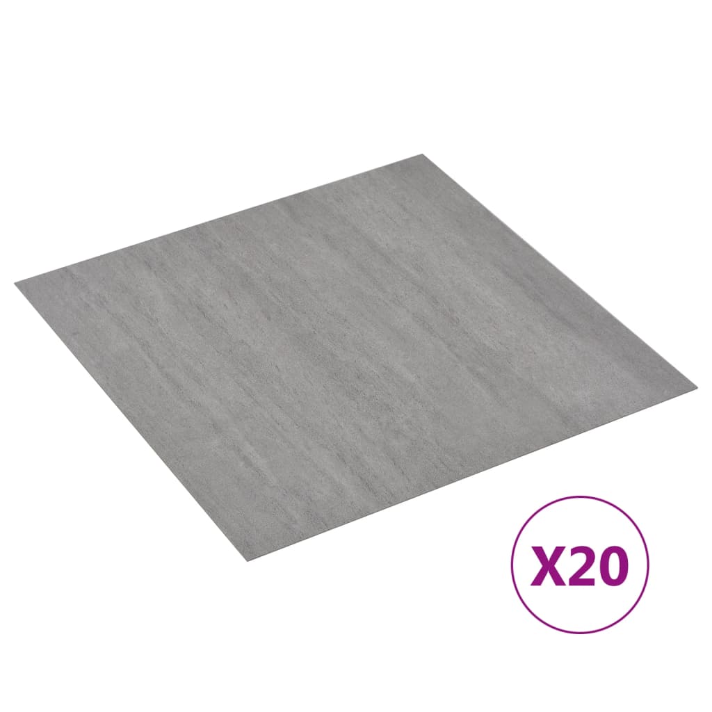 vidaXL Itsekiinnittyvä lattialankku 20 kpl PVC 1,86 m² harmaa täplikäs
