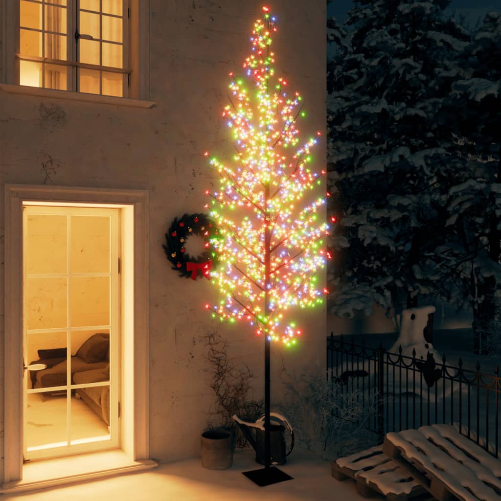 vidaXL Joulukuusi 1200 värikästä LED-valoa kirsikankukka 400 cm