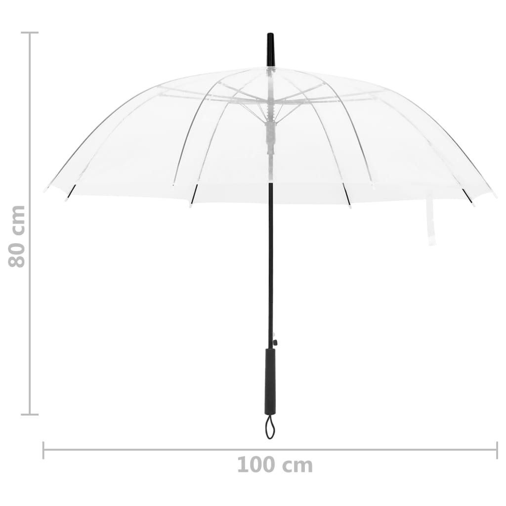 vidaXL Sateenvarjo läpinäkyvä 100 cm