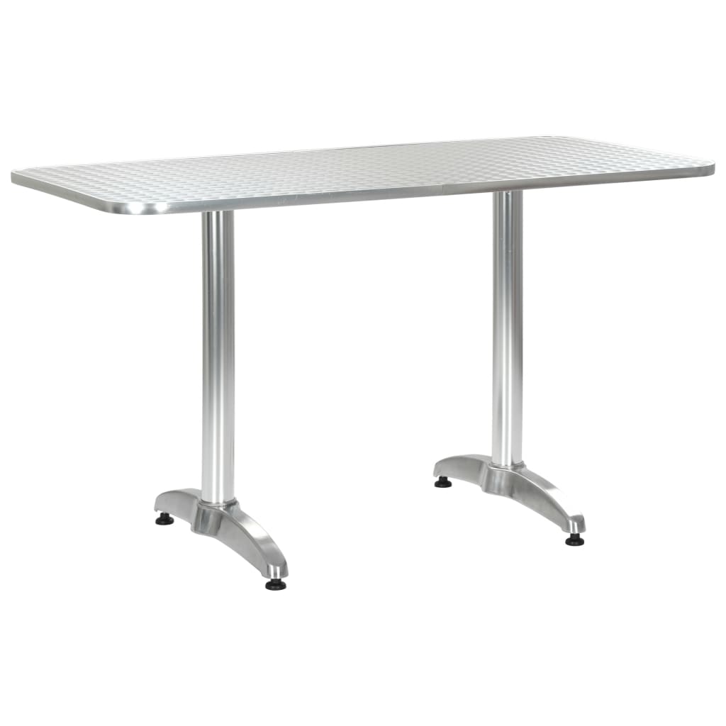 vidaXL Puutarhapöytä hopea 120x60x70 cm alumiini