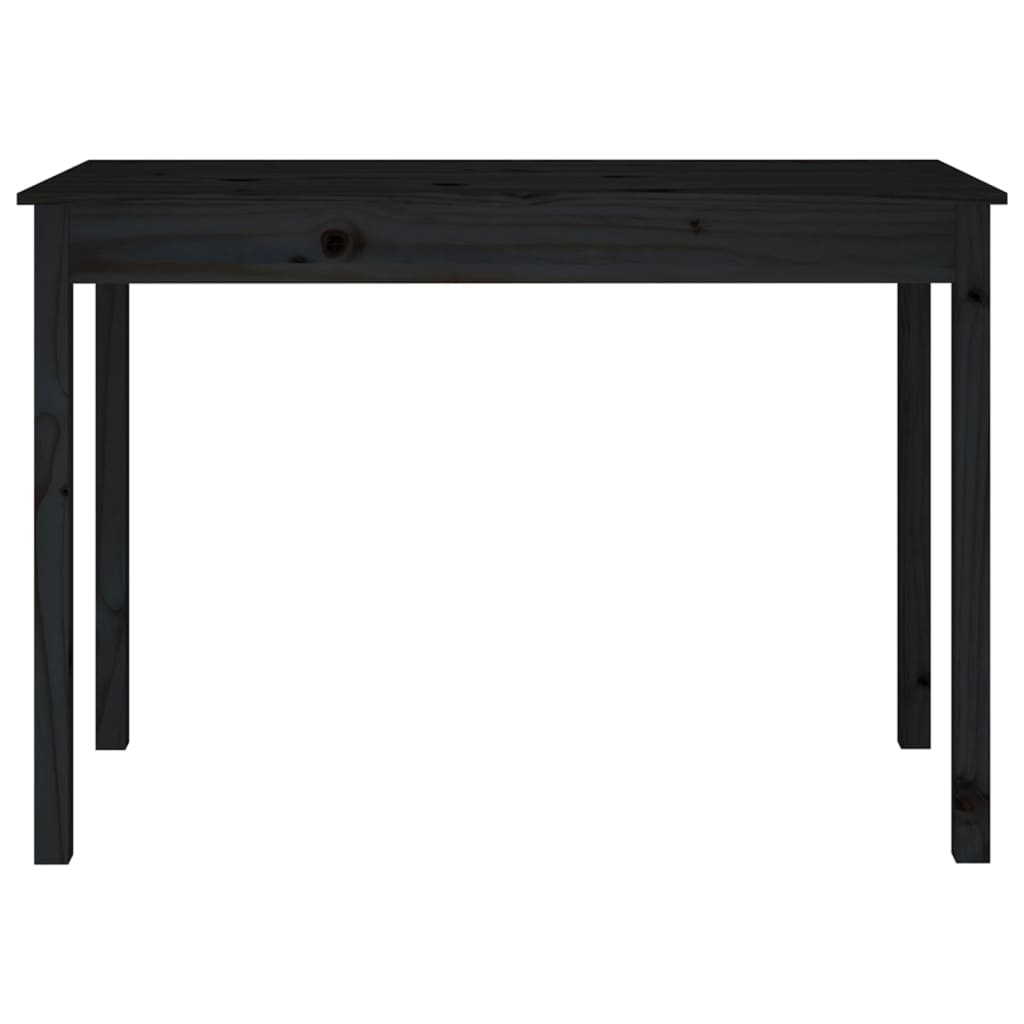 vidaXL Ruokapöytä musta 110x55x75 cm täysi mänty