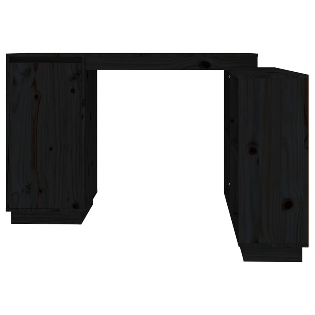 vidaXL Työpöytä musta 110x50x75 cm täysi mänty