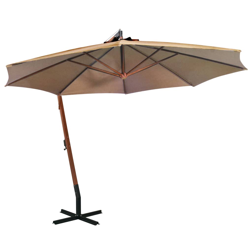 vidaXL Riippuva päivänvarjo tangolla taupe 3,5x2,9 m täysi kuusi