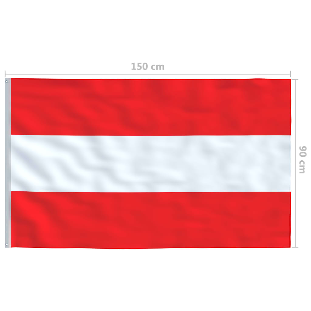 vidaXL Itävallan lippu ja tanko alumiini 6,2 m