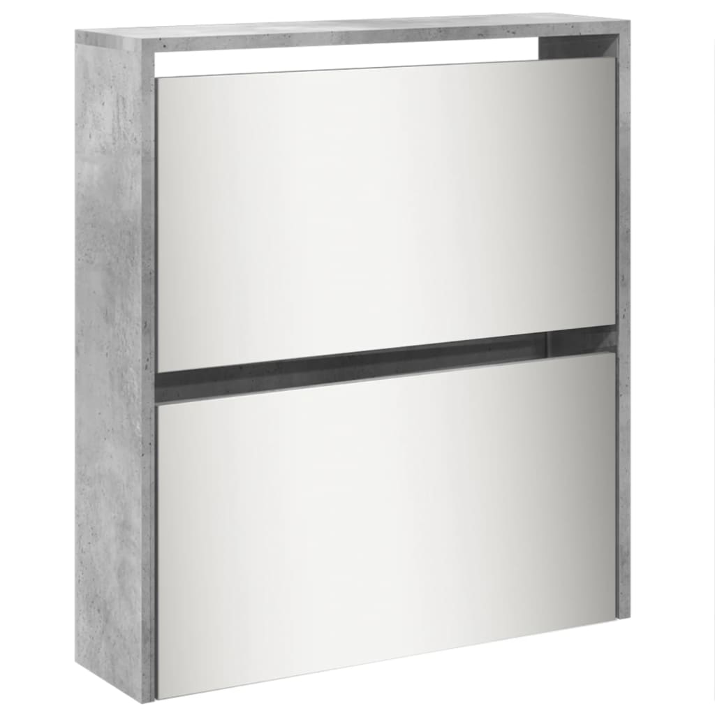 vidaXL Kenkäkaappi peilillä 5-kerroksinen betoninharmaa 63x17x169,5 cm