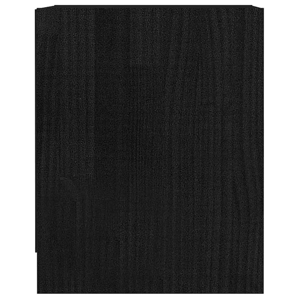 vidaXL Yöpöytä musta 35,5x33,5x41,5 cm täysi mänty