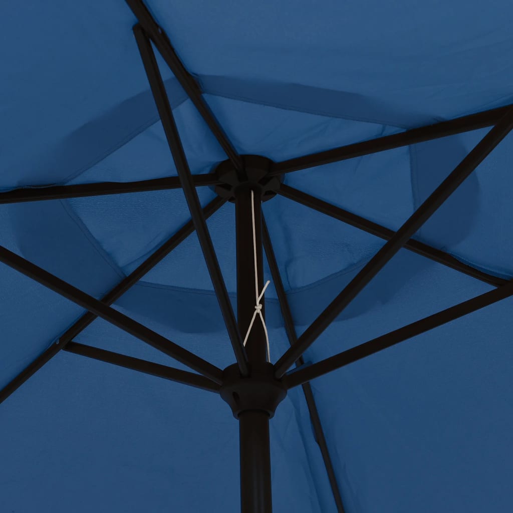vidaXL Aurinkovarjo LED-valot terästanko 300 cm taivaansininen