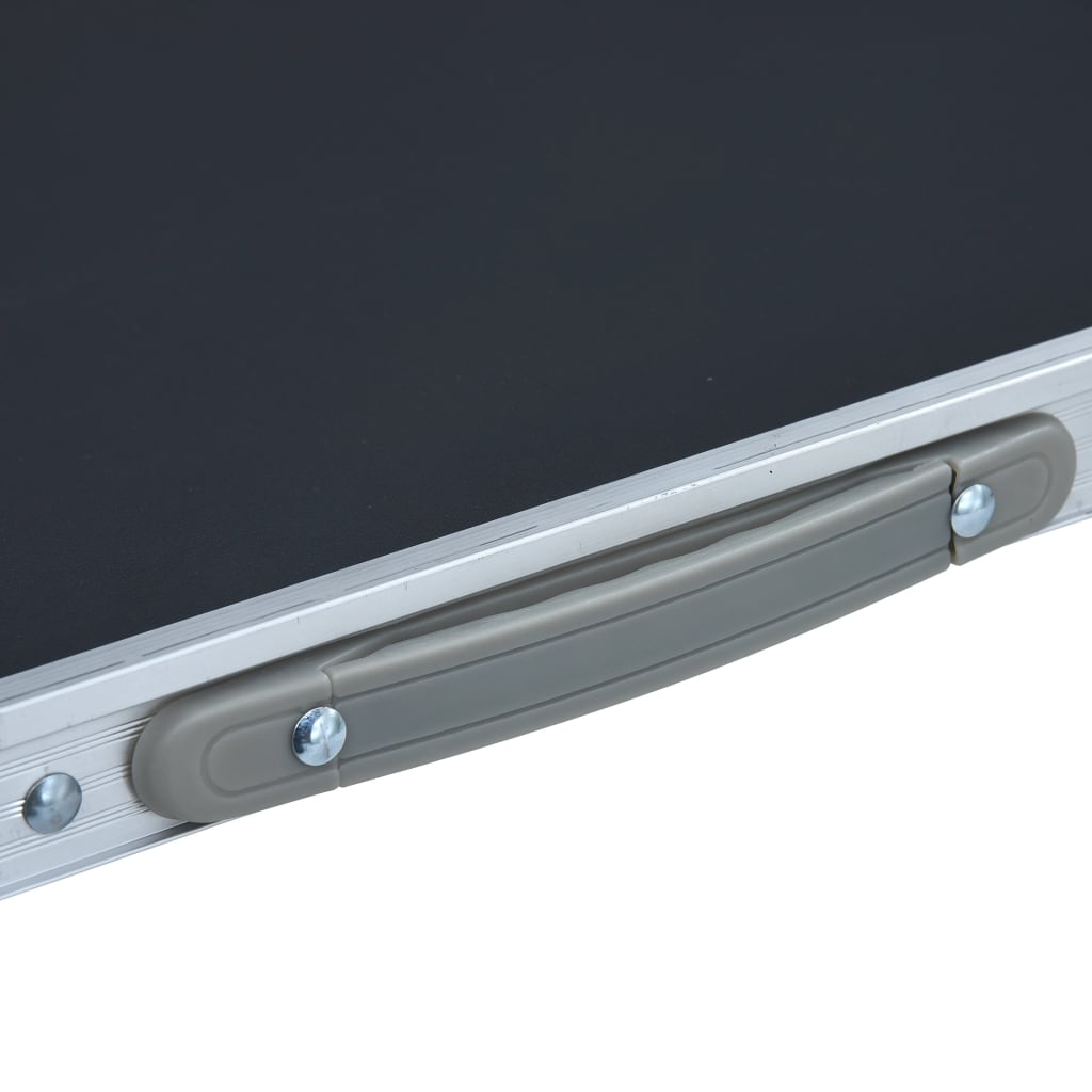 vidaXL Kokoontaitettava retkipöytä harmaa alumiini 60x45 cm