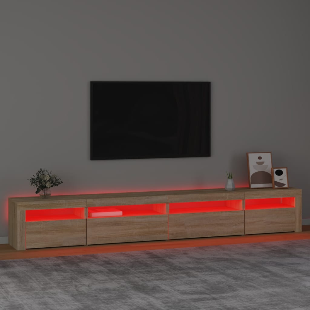 vidaXL TV-taso LED-valoilla Sonoma-tammi 270x35x40 cm