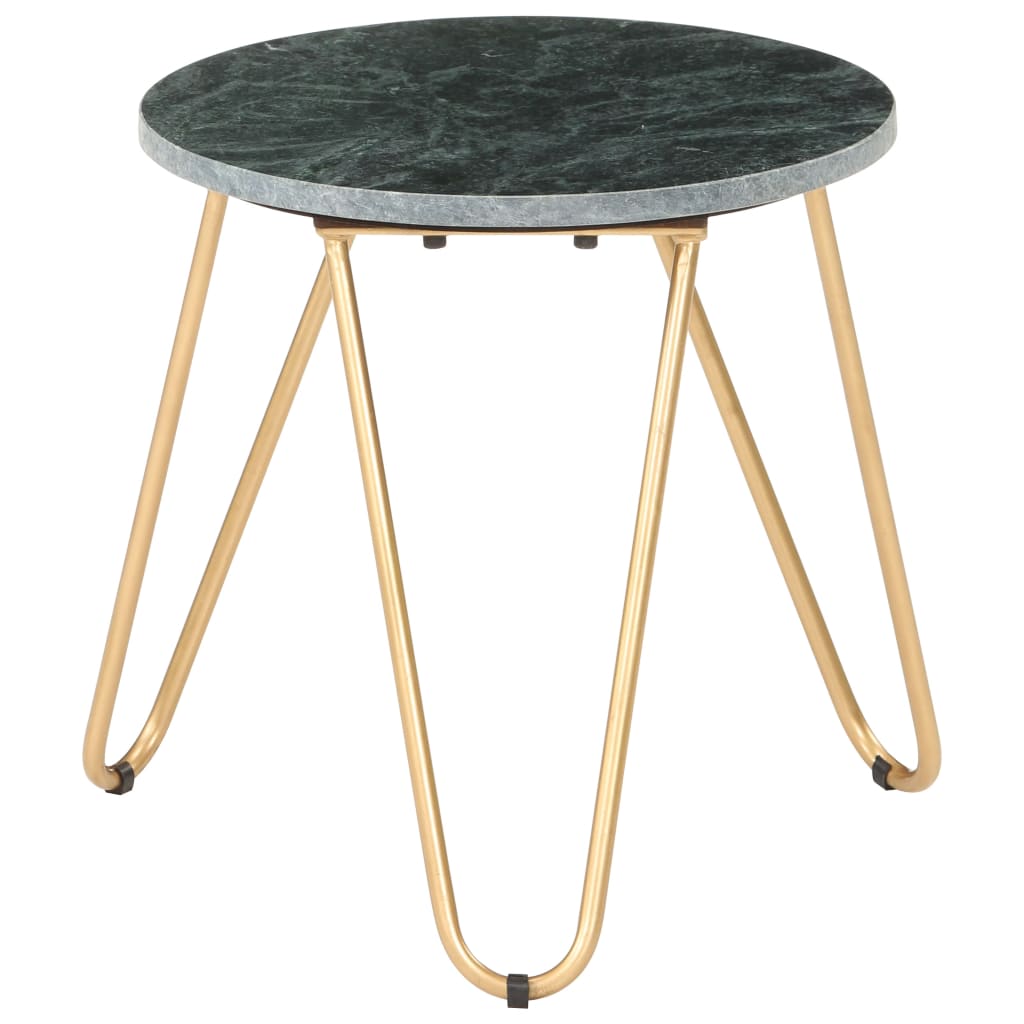 vidaXL Sohvapöytä vihreä 40x40x40 cm aito kivi marmorikuviolla